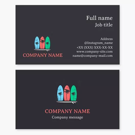 Surfboard Business Card Template