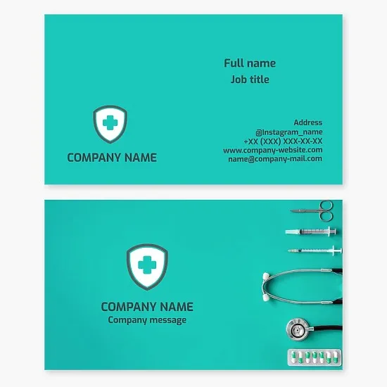 Medical Business Card Template. Doctor. Medical Center. Hospital. Medical Services.