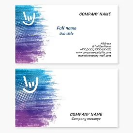 Abstract smiley business card template: youth organization, cool community.