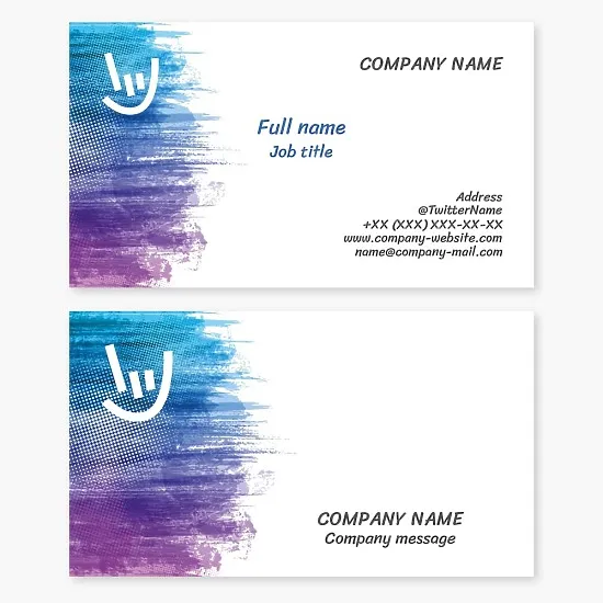Abstract smiley business card template: youth organization, cool community.