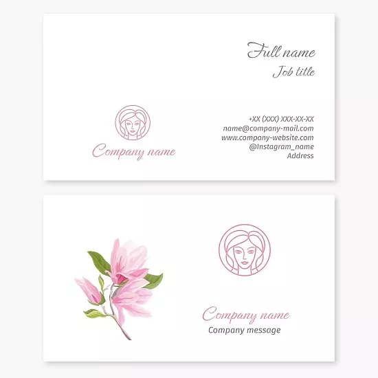 Business card template Beauty salon, hairdresser, shop, boutique