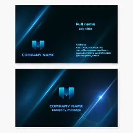 Business card template. Abstraction. Letter M.