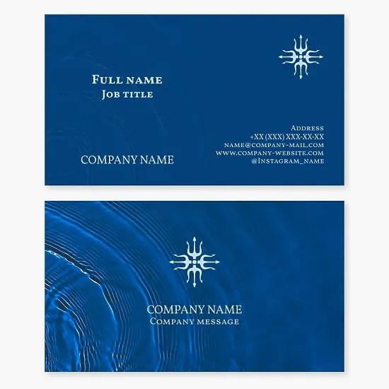 Trident Logo Water Business Card Template