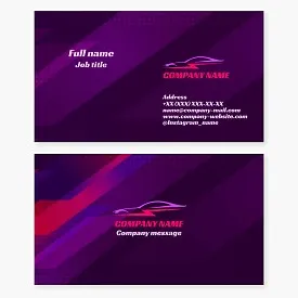 Business card template. Car, lightning.