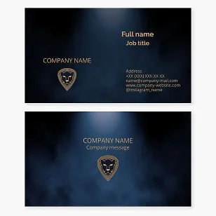 Business card template. Lion. Panther with location icon.