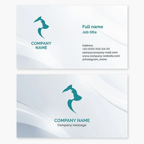 Animal shelter business card template, pet store, pet shop