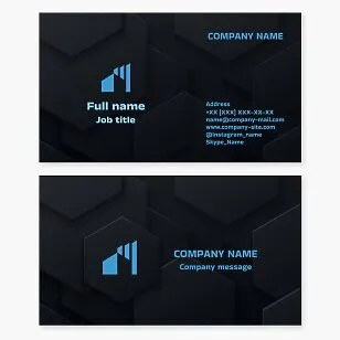 Business card template. Construction company. Real estate services. Design, construction, sales, and rental of real estate.