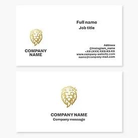 Business card template. Lion. Symbol of strength, courage, power, nobility, greatness, valor, leader.