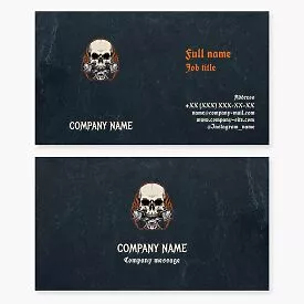 Skull Piston Flame Logo Business Card Template