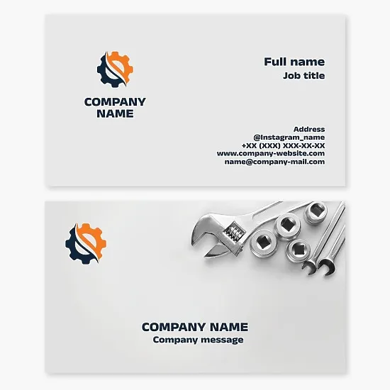 Engineering Cogwheel Logo Business Card Template