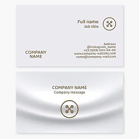 Atelier business card template. Clothes repair. Button.