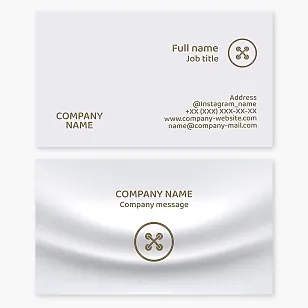 Atelier business card template. Clothes repair. Button.