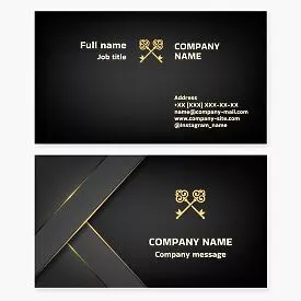 Gold Key Logo | Black & Gold Business Card Template