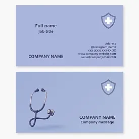 Medical business card template for healthcare. Doctor, physician.