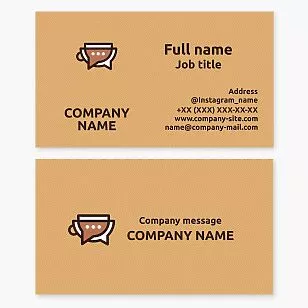 Coffee Cup | Cafe Messaging Business Card Template