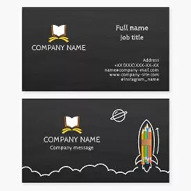 Business card template. Education. School. Stationery sets.