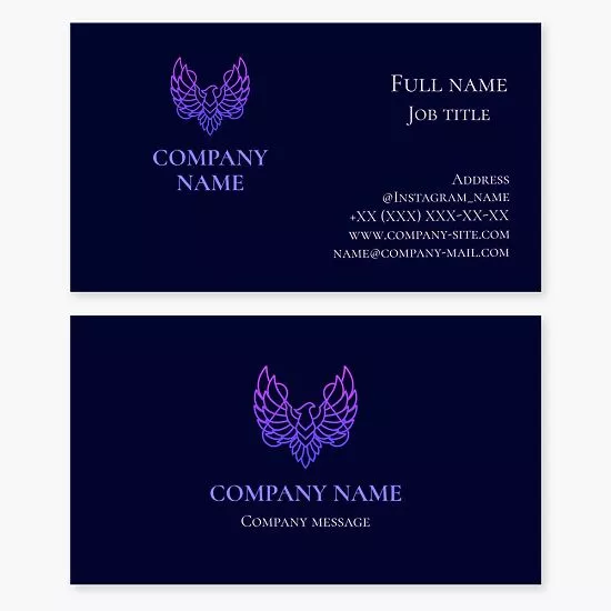 Abstract Phoenix Bird Business Card Template