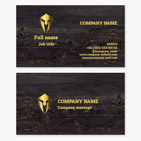 Business card template Sparta, gladiator, fight club