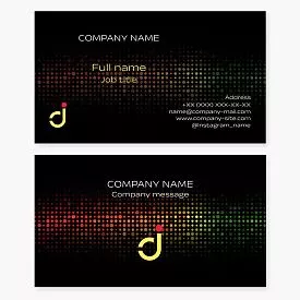 Business card template. DJ. Letters D, J.