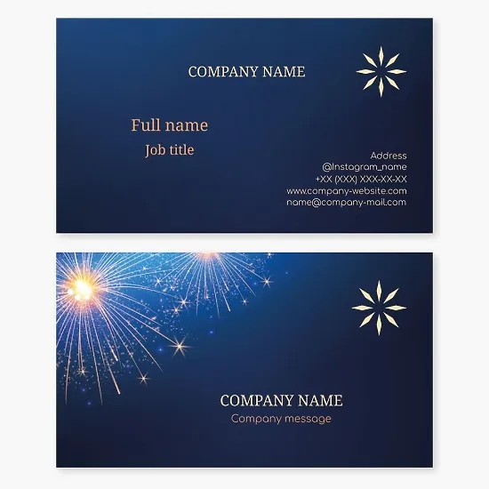 Business card template Fireworks and pyrotechnics