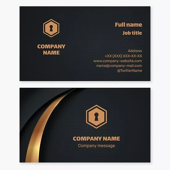 Business card template Locks, security