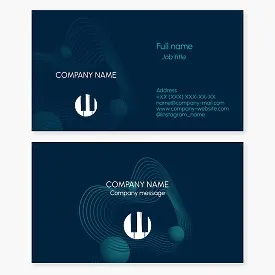 Business card template. Piano keys.