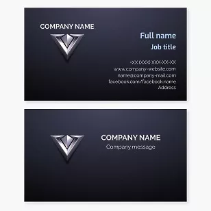 Business card template Abstract, aggressive style, letter V