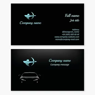 Cars. Sagittarius. Business card template