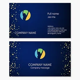 Business card template. Abstract. Success, freedom, joy. Women's club.