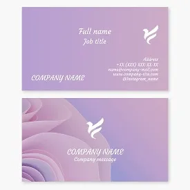 Business card template. Abstract. Women's brand. Bird, dove.