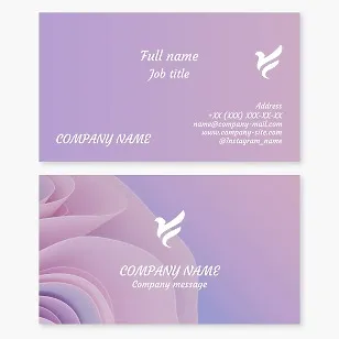 Business card template. Abstract. Women's brand. Bird, dove.