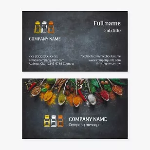 Spice and Condiment Business Card Template