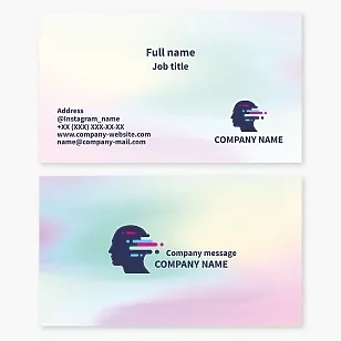 Абстрактная голова | Шаблон визитной карточки с логотипом Smart Tech | Ум | Психология