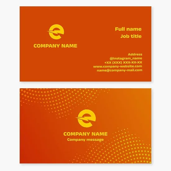 Business card template. Electrician services. Electrical equipment repair and installation. Letter E.