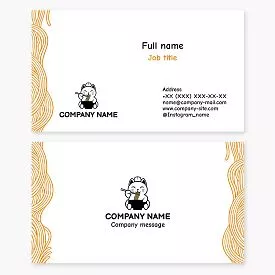 Cat Enjoying A Bowl of Noodles Business Card Template