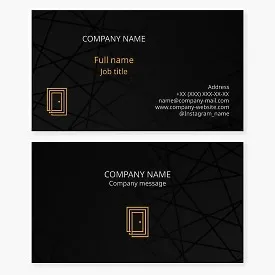 Business card template. Entrance and interior doors.