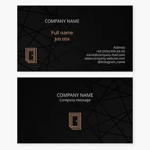 Business card template. Entrance and interior doors.