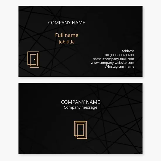 Business card template. Entrance and interior doors.