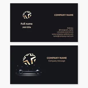 Star Logo Wrench Business Card Template