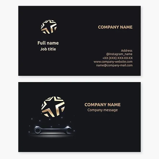 Star Logo Wrench Business Card Template
