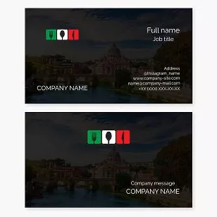 Italian Restaurant | Italian Cutlery Flag Logo Business Card Template