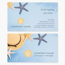 Star Fish | Sun Hat | Summer Themed Business Card Template