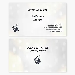 Business card template. Writer, poet, screenwriter. Publishing house.