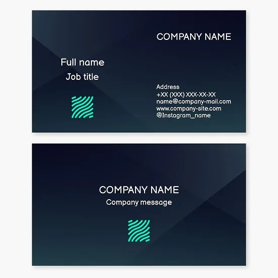 Business card template. Abstract. Square of wavy lines.