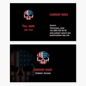 USA. Skull. Business Card Template
