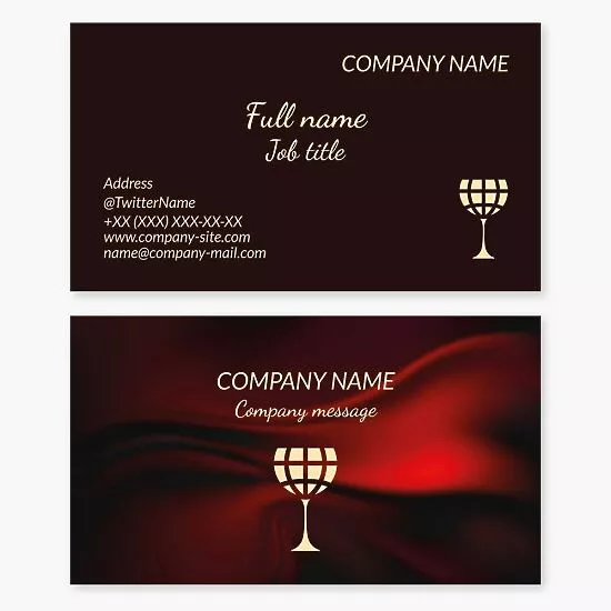 Wine Glass Globe Business Card Template