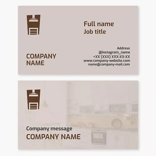 The kitchen. Business Card Template