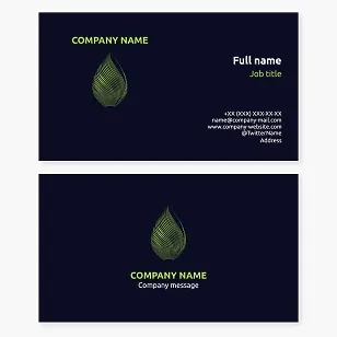 Business card template. Abstract. Drop, leaf, cocoon. Nature and ecology. Freshness and purity. Innovation and modernity. Brand.