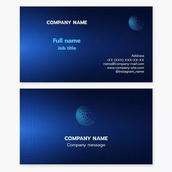 Blue Globe Logo Business Card Template