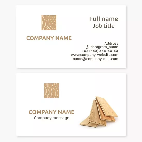 Business card template Parquet board